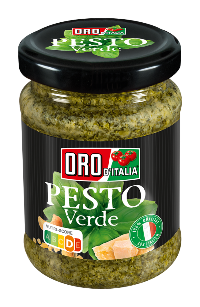 Pesto verde from ORO d´Italia in a 156ml glass.