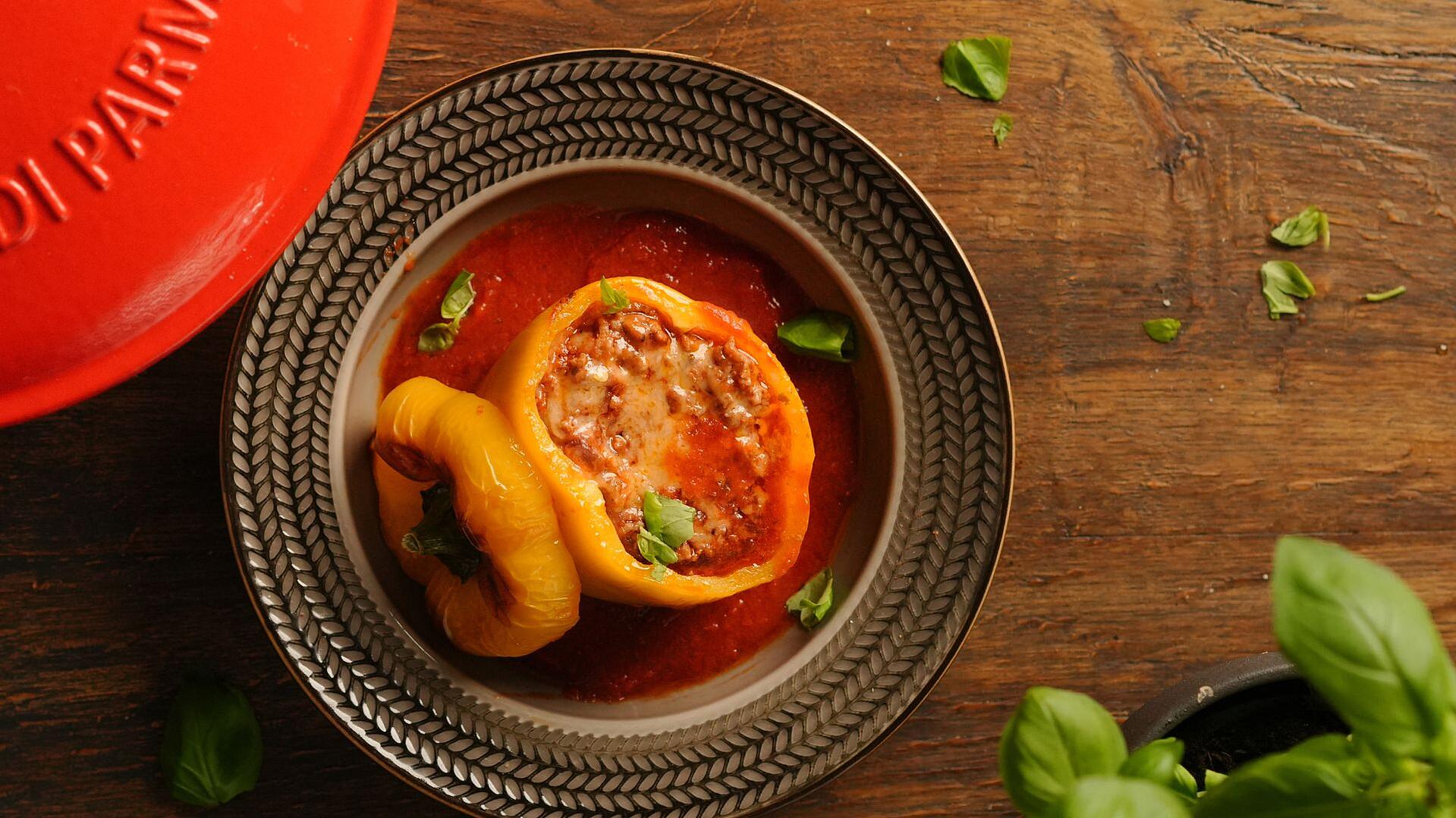 Gefüllte Paprika Airfryer mit Hackfleisch | ORO di Parma