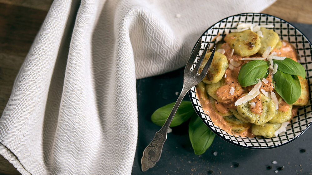 Basil gnocchi