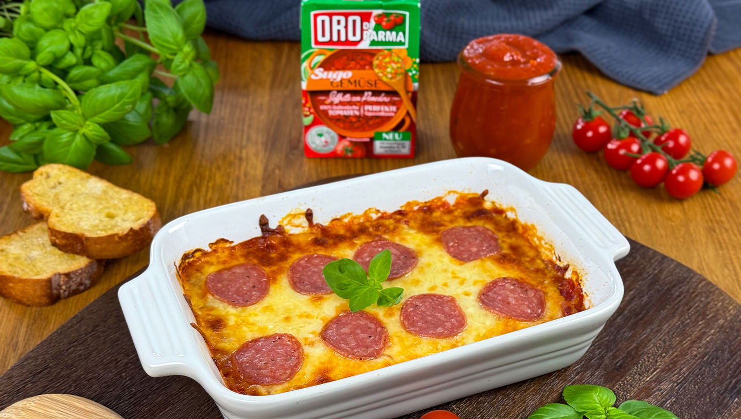 Pizza-Dip mit mit Ciabatta-Chips